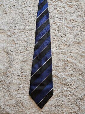 Robert Talbott Nordstrom Blue/Black Regimental Stripe Tie